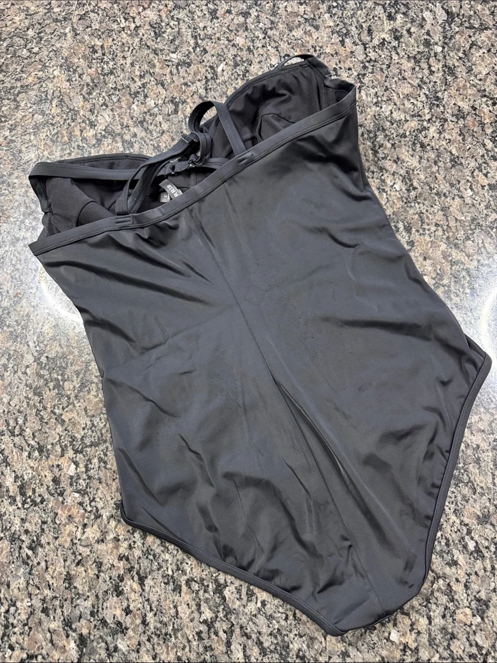 torrid Black One-Piece Swimsuit with Pink Lattice Accents EUC 2X